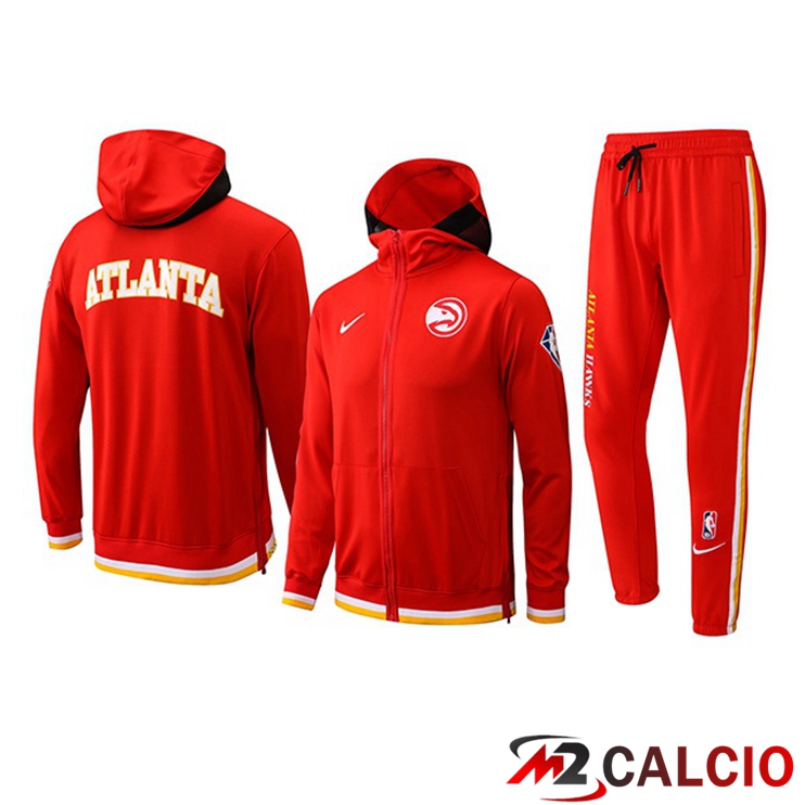 Insieme Giacca Con Cappuccio Tuta Atlanta Hawks Rosso 2022/2023