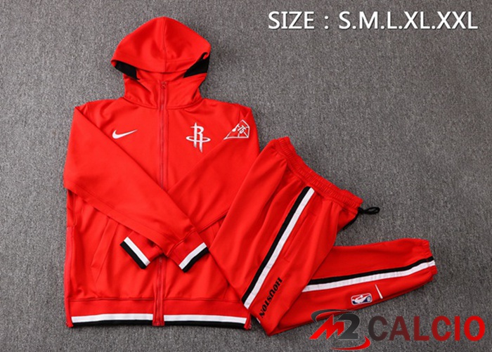 Insieme Giacca Con Cappuccio Tuta Houston Rockets Rosso 2022/2023