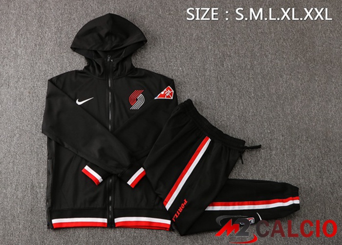 Insieme Giacca Con Cappuccio Tuta Portland Trail Blazers Nero 2022/2023