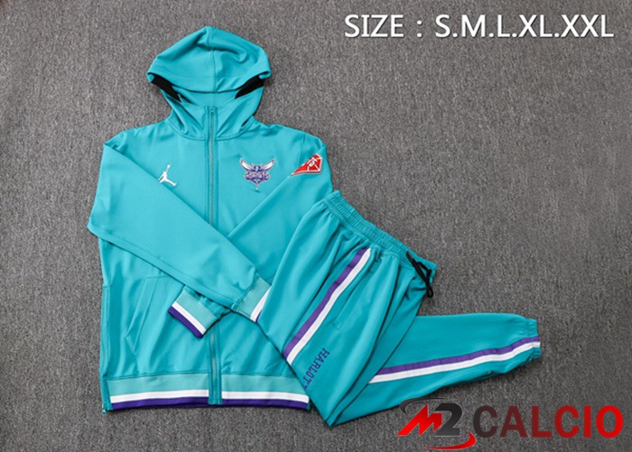 Insieme Giacca Con Cappuccio Tuta Charlotte Hornets Blu 2022/2023