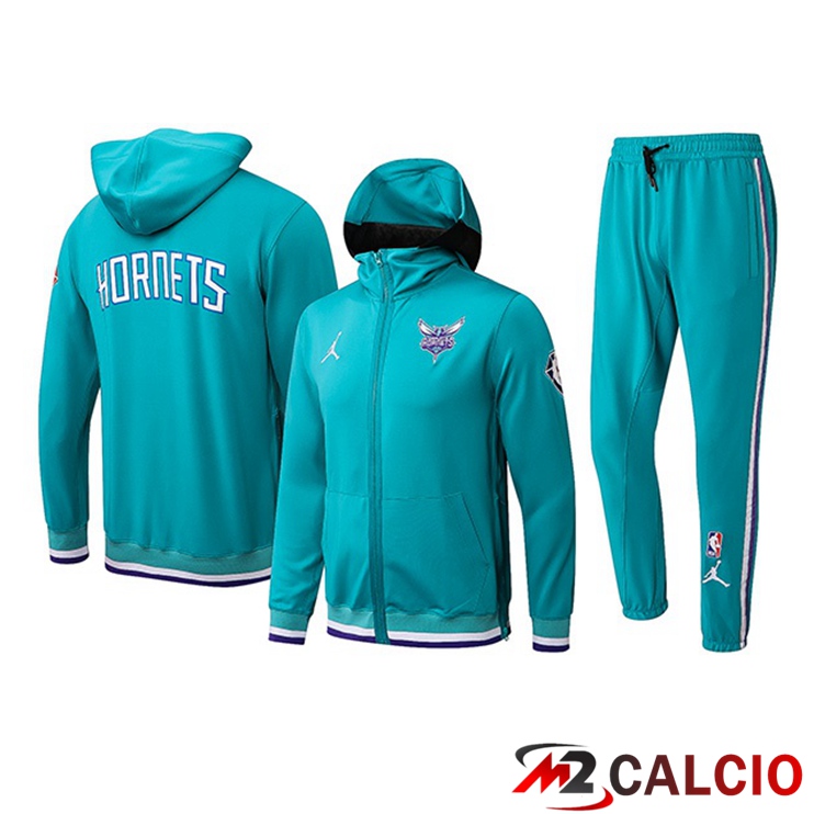 Insieme Giacca Con Cappuccio Tuta Charlotte Hornets Blu 2022/2023