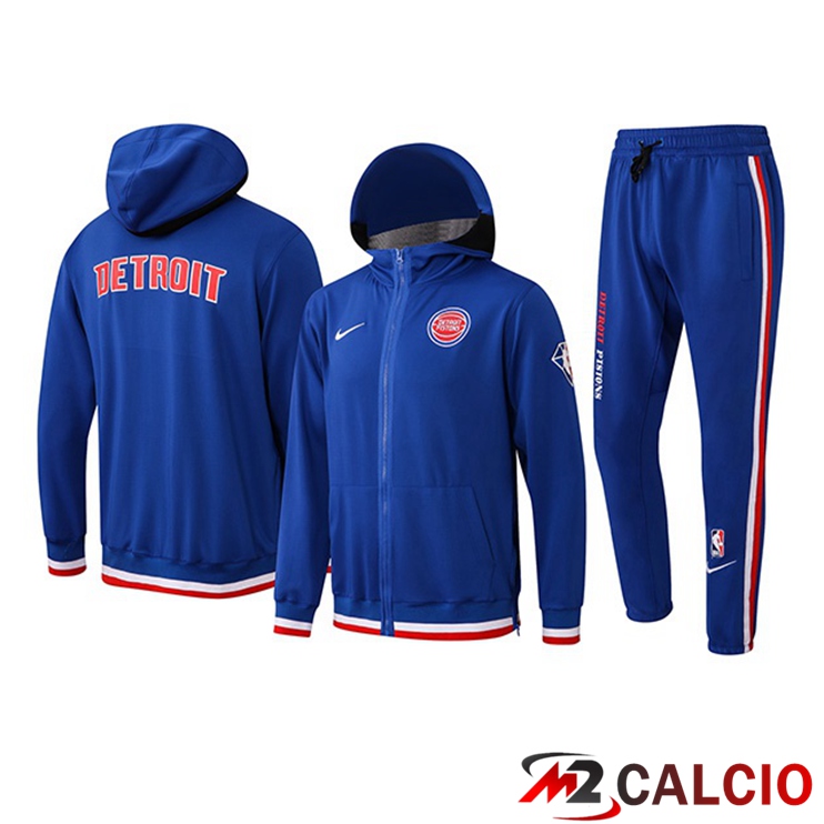 Insieme Giacca Con Cappuccio Tuta Detroit Pistons Blu 2022/2023