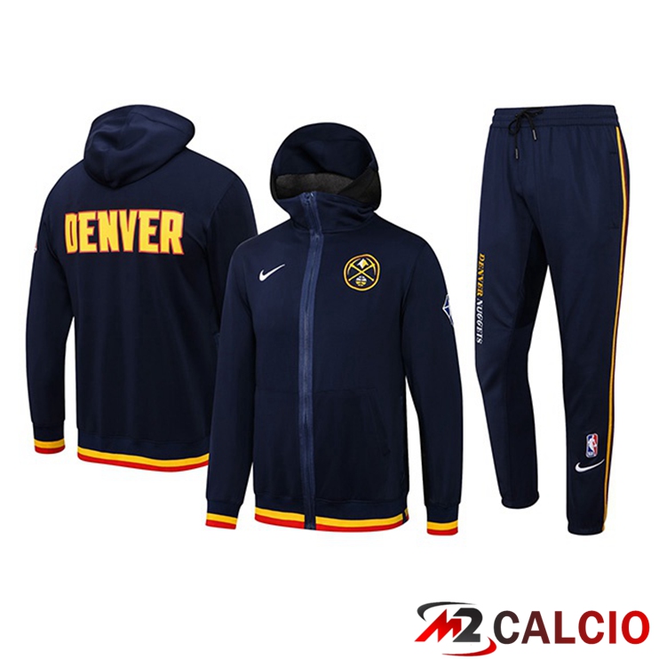 Insieme Giacca Con Cappuccio Tuta Denver Nuggets Blu Reale 2022/2023
