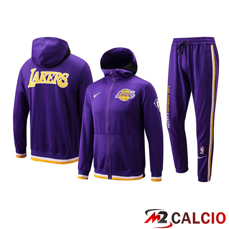 Maglie Calcio Personalizzate,Tute Calcio Squadre,Maglia Nazionale Italiana Calcio | Insieme Giacca Con Cappuccio Tuta Los Angeles Lakers Viola 2022/2023
