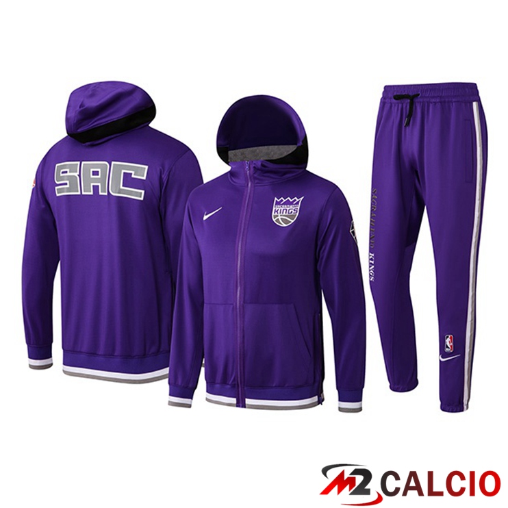 Insieme Giacca Con Cappuccio Tuta Sacramento Kings Viola 2022/2023