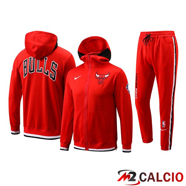 Insieme Giacca Con Cappuccio Tuta Chicago Bulls Rosso 2022/2023