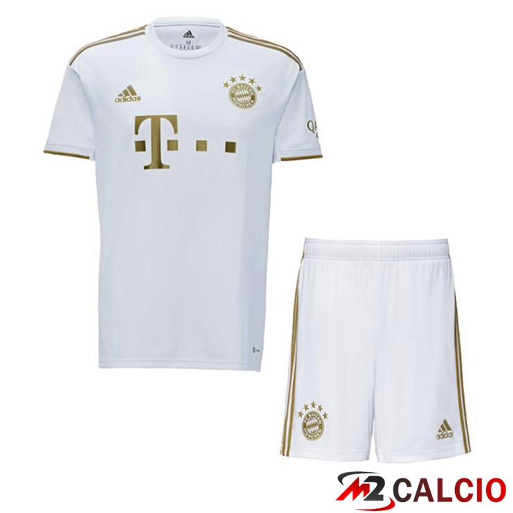 Maglie Calcio Personalizzate,Tute Calcio Squadre,Maglia Nazionale Italiana Calcio | Maglie Calcio Bayern Monaco Bambino Seconda Bianco 2022/2023