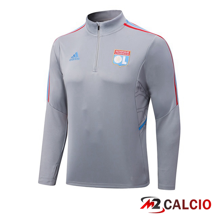 Maglie Calcio Personalizzate,Tute Calcio Squadre,Maglia Nazionale Italiana Calcio | Felpe Allenamento Lyon OL Grigio 2022/2023