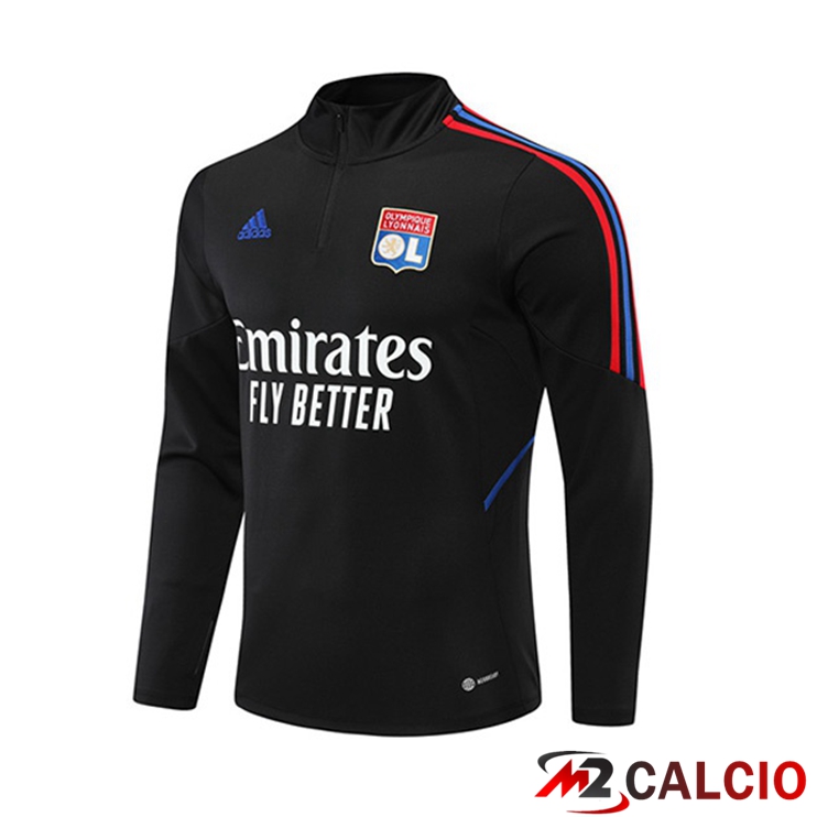 Maglie Calcio Personalizzate,Tute Calcio Squadre,Maglia Nazionale Italiana Calcio | Felpe Allenamento Lyon OL Nero 2022/2023