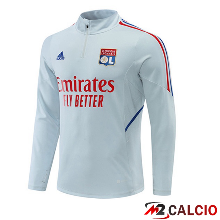 Maglie Calcio Personalizzate,Tute Calcio Squadre,Maglia Nazionale Italiana Calcio | Felpe Allenamento Lyon OL Grigio 2022/2023