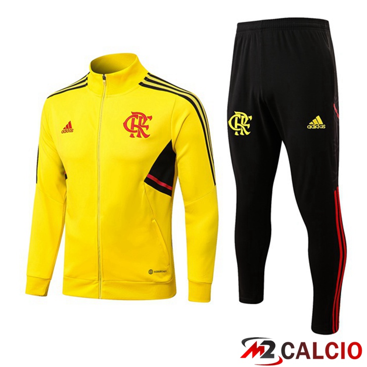 Maglie Calcio Personalizzate,Tute Calcio Squadre,Maglia Nazionale Italiana Calcio | Insieme Tuta Calcio - Giacca Flamengo Giallo 2022/2023