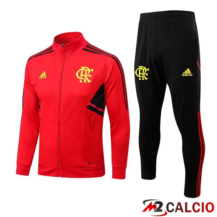Maglie Calcio Personalizzate,Tute Calcio Squadre,Maglia Nazionale Italiana Calcio | Insieme Tuta Calcio - Giacca Flamengo Rosso 2022/2023