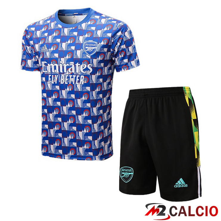 Maglie Calcio Personalizzate,Tute Calcio Squadre,Maglia Nazionale Italiana Calcio | T Shirt Allenamento Arsenal + Shorts Blu 2022/2023