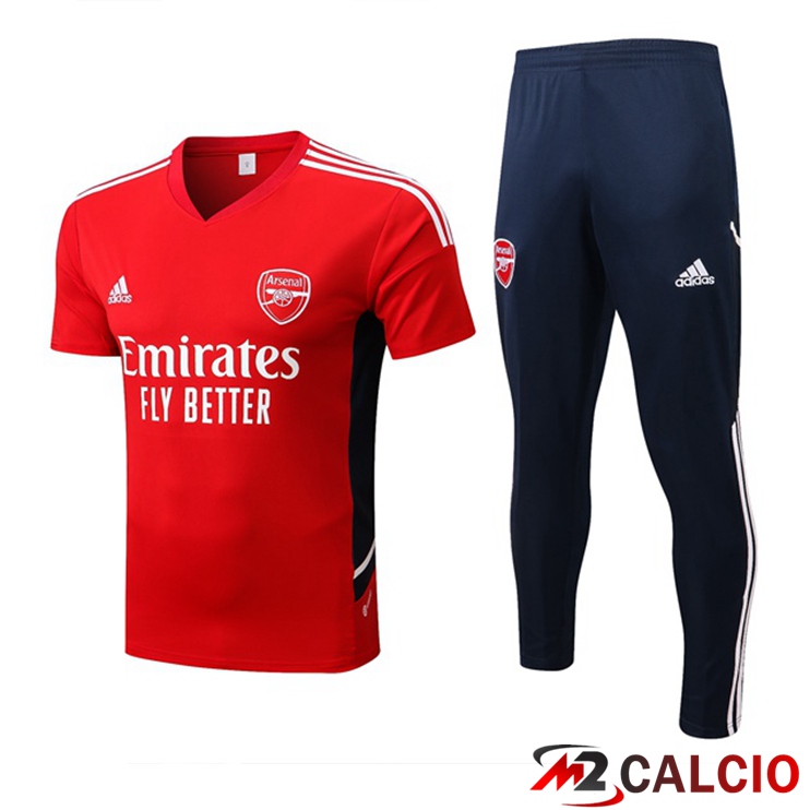 Maglie Calcio Personalizzate,Tute Calcio Squadre,Maglia Nazionale Italiana Calcio | T Shirt Allenamento Arsenal + Pantaloni Rosso 2022/2023