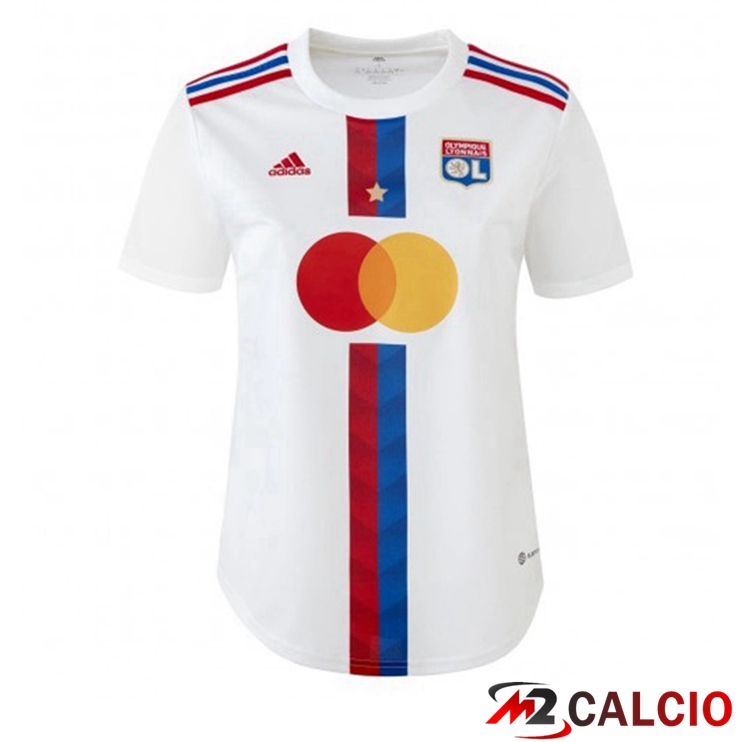 Maglie Calcio Personalizzate,Tute Calcio Squadre,Maglia Nazionale Italiana Calcio | Maglie Calcio Lyon OL Donna Prima Bianco 2022/2023