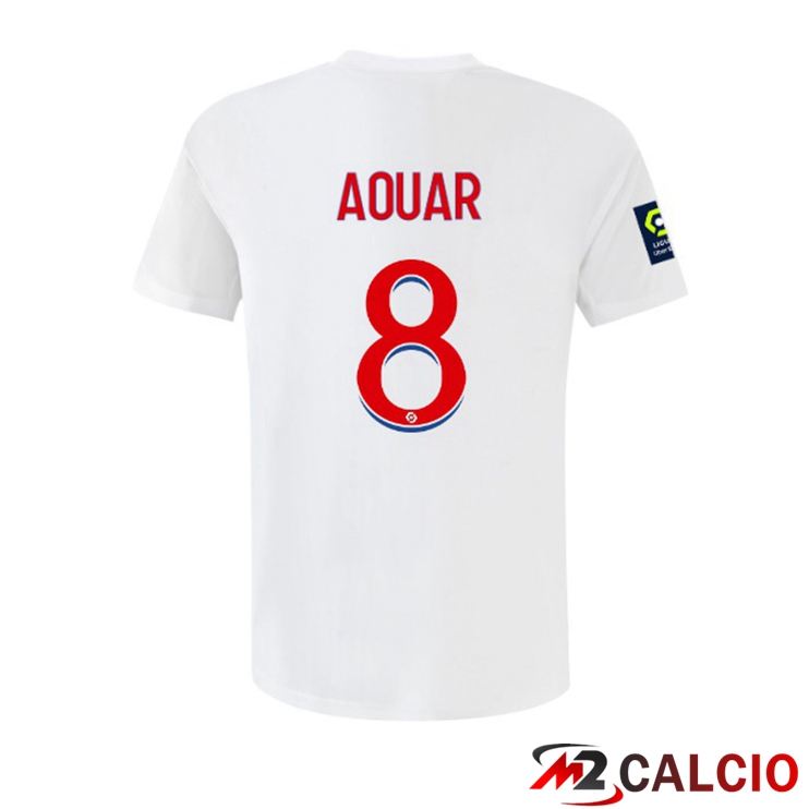 Maglie Calcio Personalizzate,Tute Calcio Squadre,Maglia Nazionale Italiana Calcio | Maglie Calcio Lyon OL (AOUAR 8) Prima Bianco 2022/2023