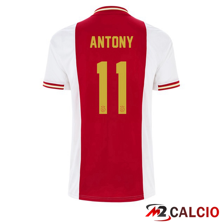 Maglie Calcio Personalizzate,Tute Calcio Squadre,Maglia Nazionale Italiana Calcio | Maglie Calcio AFC Ajax (Antony 11) Prima Bianco Rosso 2022/2023