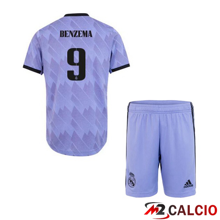 Maglie Calcio Personalizzate,Tute Calcio Squadre,Maglia Nazionale Italiana Calcio | Maglie Calcio Real Madrid (Benzema 9) Bambino Seconda Porpora 2022/2023