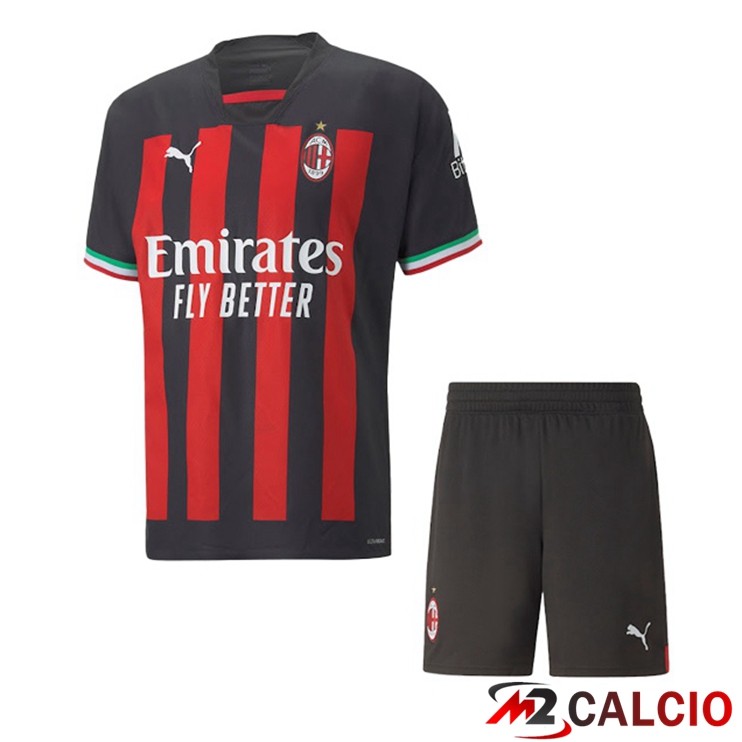 Maglie Calcio Personalizzate,Tute Calcio Squadre,Maglia Nazionale Italiana Calcio | Maglie Calcio AC Milan Bambino Prima Rosso 2022/2023
