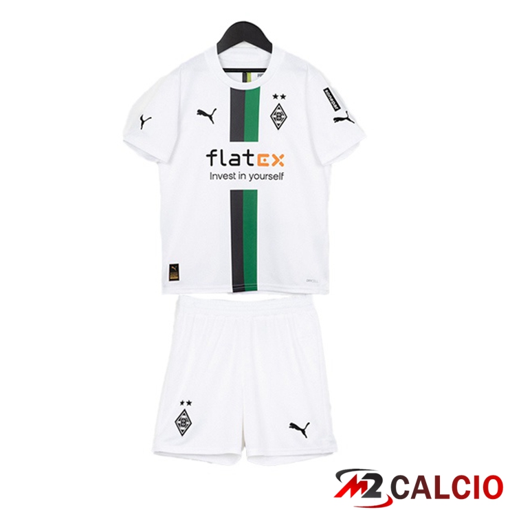 Maglie Calcio Personalizzate,Tute Calcio Squadre,Maglia Nazionale Italiana Calcio | Maglie Calcio Monchengladbach Bambino Prima Bianco 2022/2023