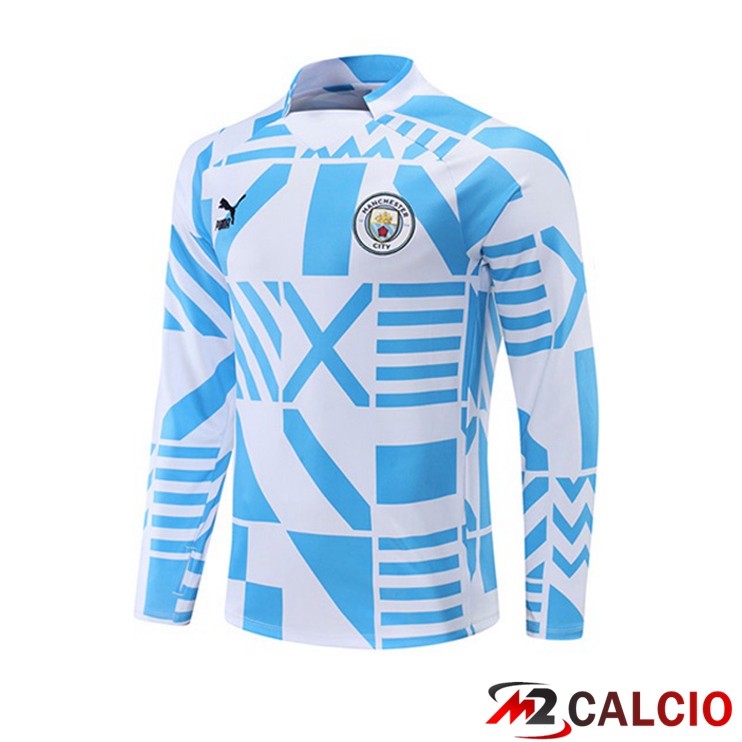 Maglie Calcio Personalizzate,Tute Calcio Squadre,Maglia Nazionale Italiana Calcio | Felpe Allenamento Manchester City Blu Bianco 2022/2023
