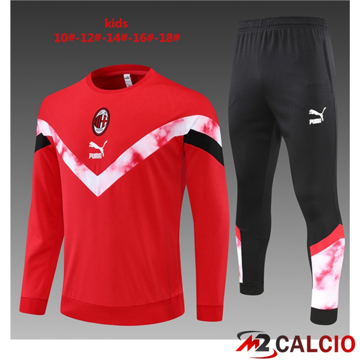 Maglie Calcio Personalizzate,Tute Calcio Squadre,Maglia Nazionale Italiana Calcio | Tuta Calcio AC Milan Bambino Rosso 2022/2023