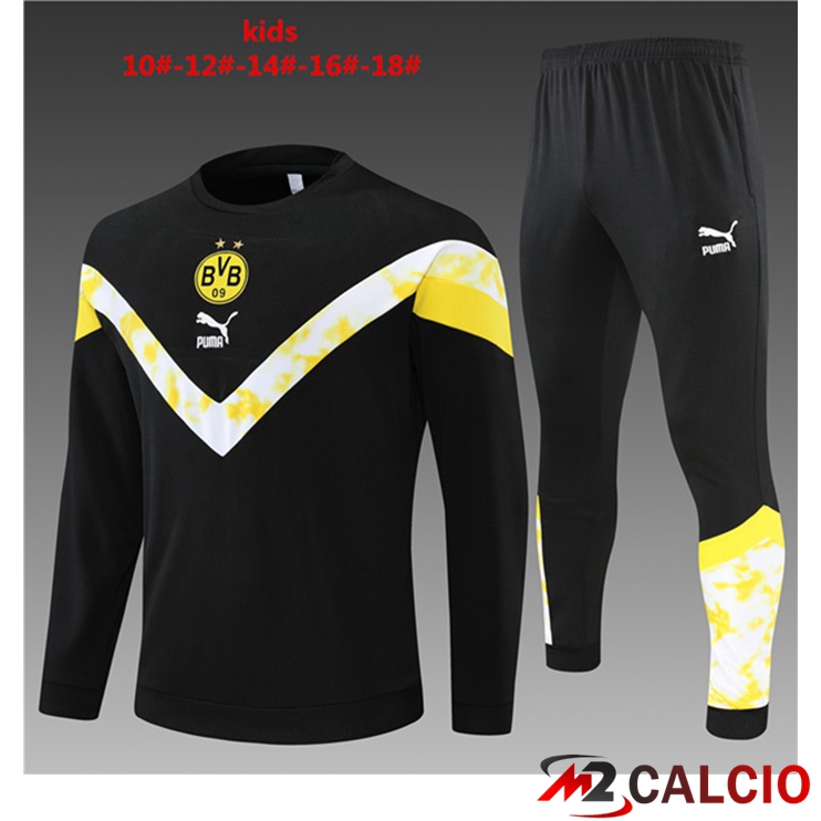 Maglie Calcio Personalizzate,Tute Calcio Squadre,Maglia Nazionale Italiana Calcio | Tuta Calcio Dortmund BVB Bambino Nero 2022/2023