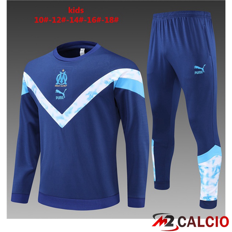 Maglie Calcio Personalizzate,Tute Calcio Squadre,Maglia Nazionale Italiana Calcio | Tuta Calcio Marsiglia OM Bambino Blu Royal 2022/2023