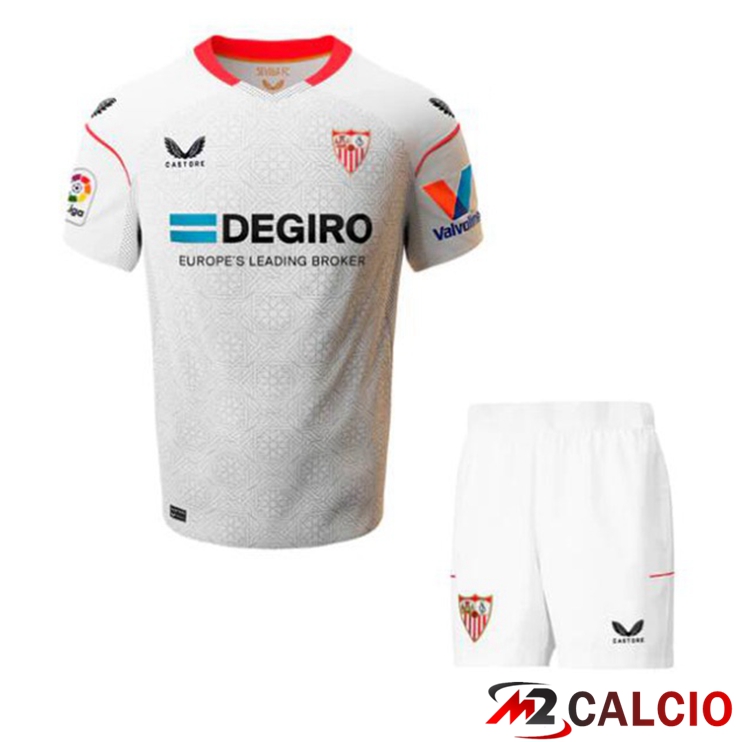 Maglie Calcio Personalizzate,Tute Calcio Squadre,Maglia Nazionale Italiana Calcio | Maglie Calcio Sevilla FC Bambino Prima Bianco 2022/2023