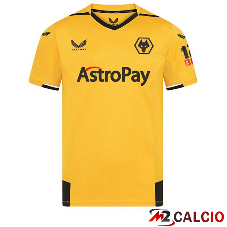 Maglie Calcio Personalizzate,Tute Calcio Squadre,Maglia Nazionale Italiana Calcio | Maglie Calcio Wolves Prima Giallo 2022/2023