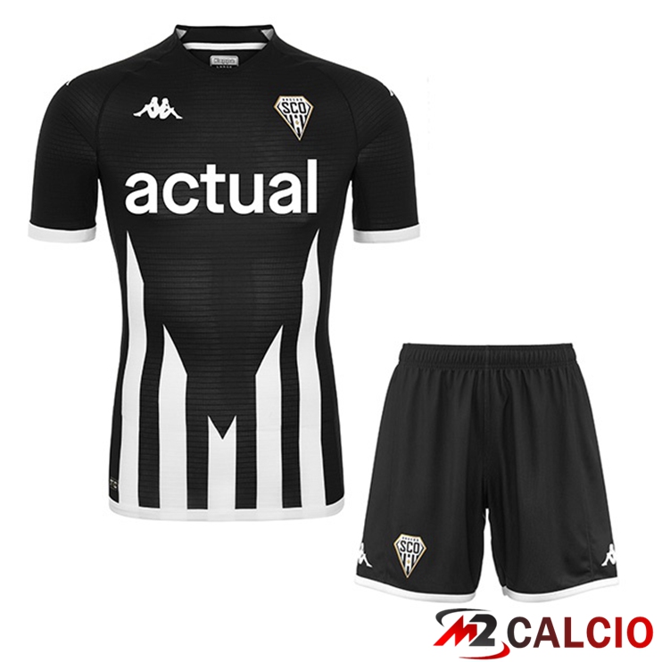 Maglie Calcio Personalizzate,Tute Calcio Squadre,Maglia Nazionale Italiana Calcio | Maglie Calcio Angers SCO Bambino Prima Nero 2022/2023