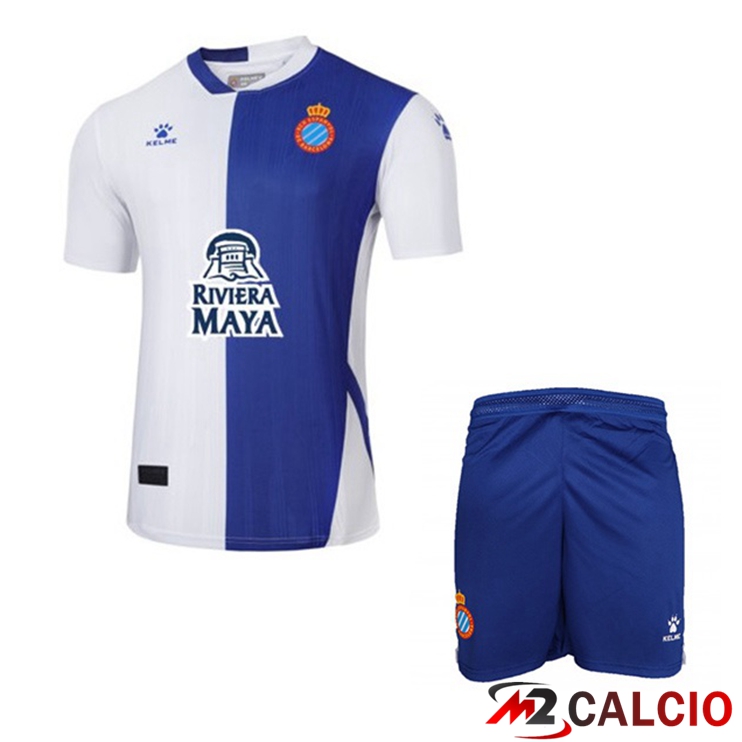 Maglie Calcio Personalizzate,Tute Calcio Squadre,Maglia Nazionale Italiana Calcio | Maglie Calcio FC RCD Espanyol Bambino Terza Blu Bianco 2022/2023