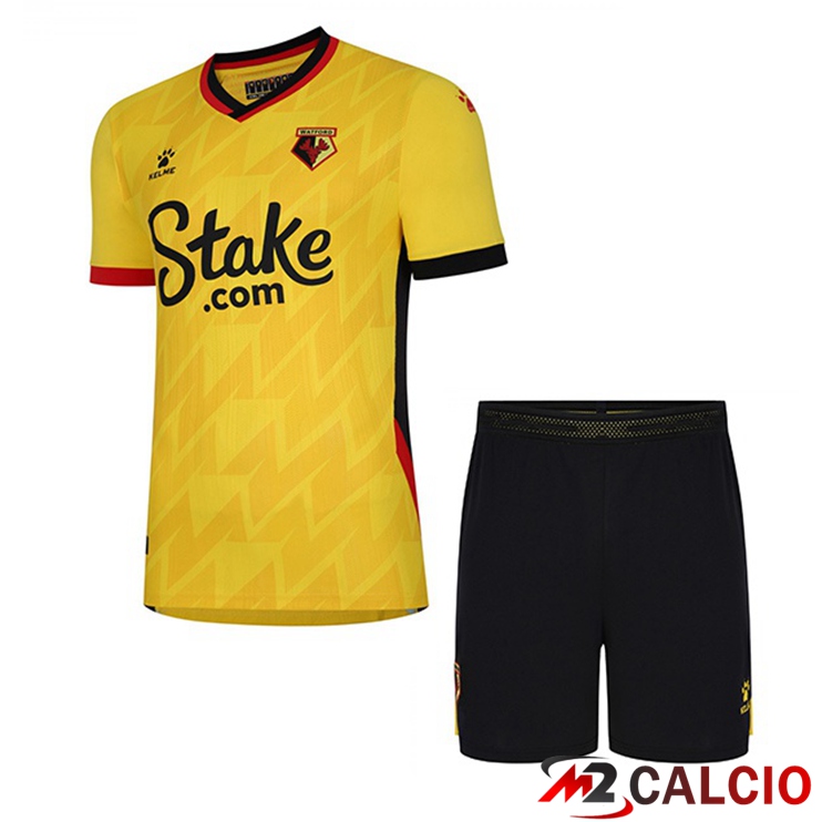 Maglie Calcio Personalizzate,Tute Calcio Squadre,Maglia Nazionale Italiana Calcio | Maglie Calcio Watford FC Bambino Prima Giallo 2022/2023