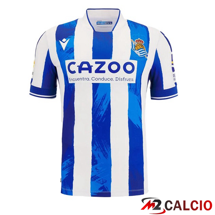 Maglie Calcio Personalizzate,Tute Calcio Squadre,Maglia Nazionale Italiana Calcio | Maglie Calcio Real Sociedad Prima Blu Bianco 2022/2023