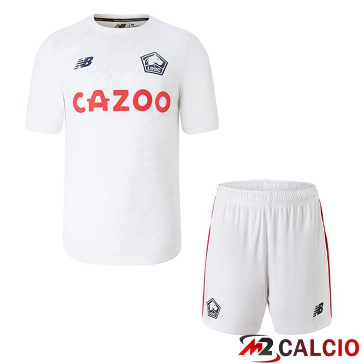 Maglie Calcio Personalizzate,Tute Calcio Squadre,Maglia Nazionale Italiana Calcio | Maglie Calcio Lille OSC Bambino Seconda Bianco 2022/2023