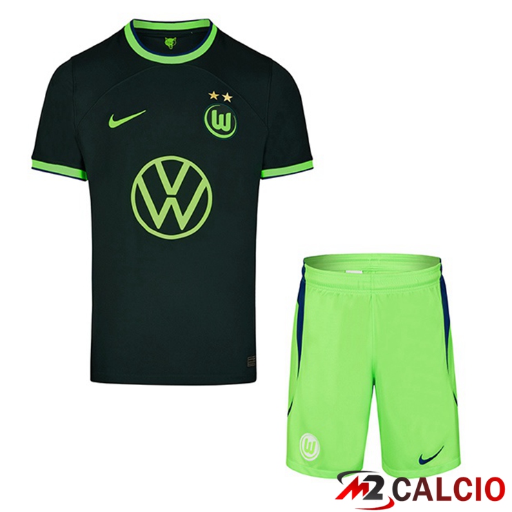 Maglie Calcio Personalizzate,Tute Calcio Squadre,Maglia Nazionale Italiana Calcio | Maglie Calcio Vfl Wolfsburg Bambino Seconda Nero 2022/2023