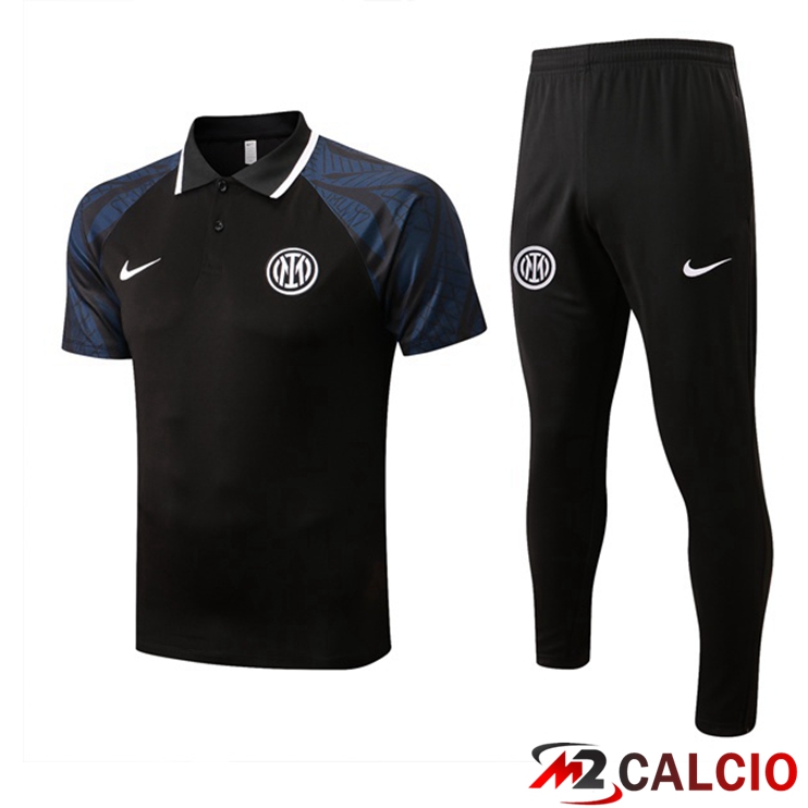Maglie Calcio Personalizzate,Tute Calcio Squadre,Maglia Nazionale Italiana Calcio | Maglia Polo Inter Milan Uomo + Pantaloni Nero 2022/2023