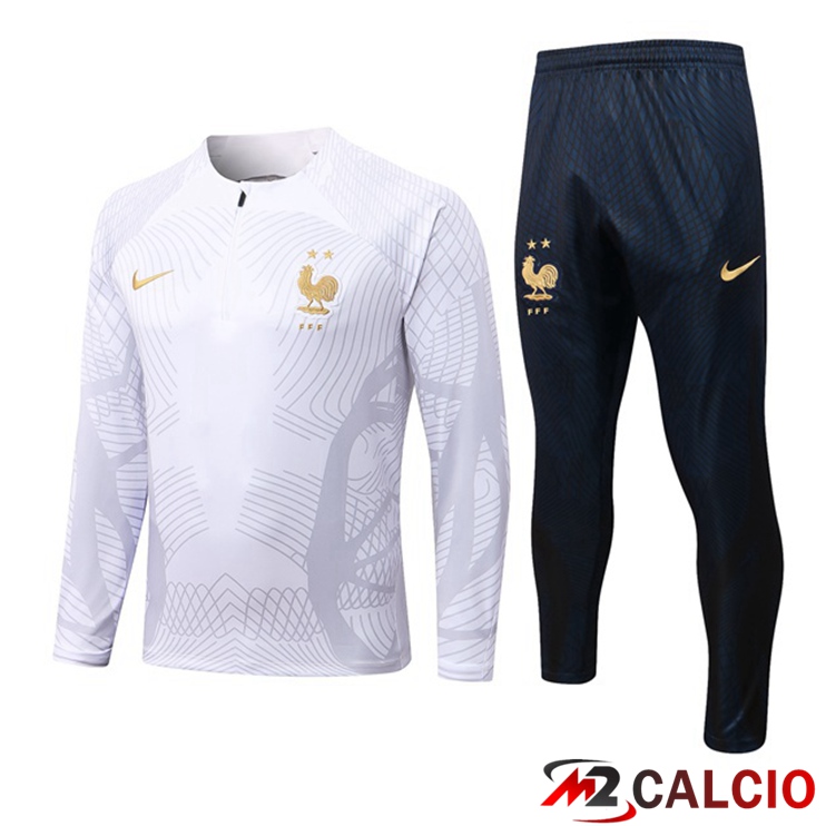 Maglie Calcio Personalizzate,Tute Calcio Squadre,Maglia Nazionale Italiana Calcio | Tuta Calcio Francia Bianco 2022/2023