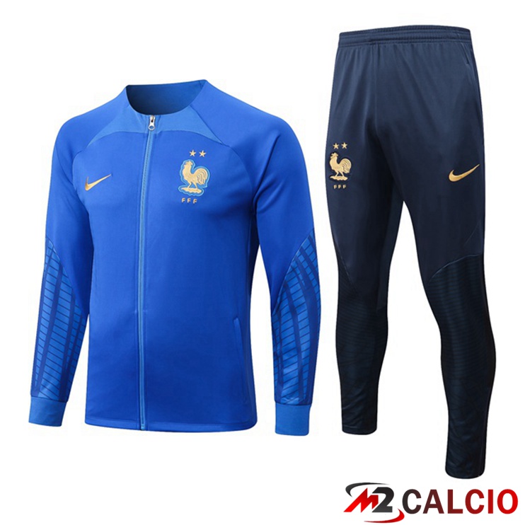 Maglie Calcio Personalizzate,Tute Calcio Squadre,Maglia Nazionale Italiana Calcio | Insieme Tuta Calcio - Giacca Francia Blu 2022/2023