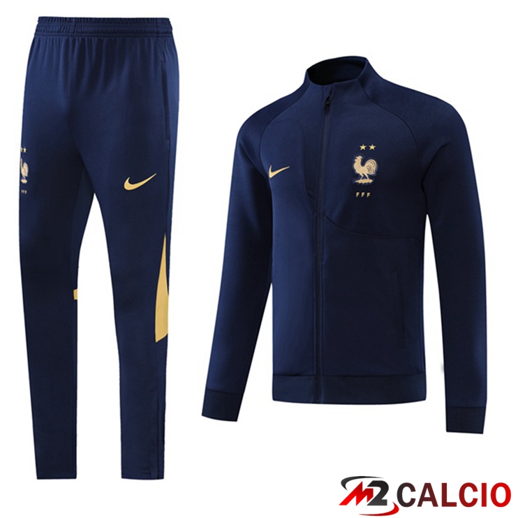 Maglie Calcio Personalizzate,Tute Calcio Squadre,Maglia Nazionale Italiana Calcio | Insieme Tuta Calcio - Giacca Francia Blu Royal 2022/2023