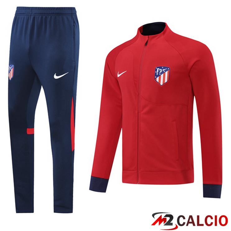 Maglie Calcio Personalizzate,Tute Calcio Squadre,Maglia Nazionale Italiana Calcio | Insieme Tuta Calcio - Giacca Atletico Madrid Rosso 2022/2023