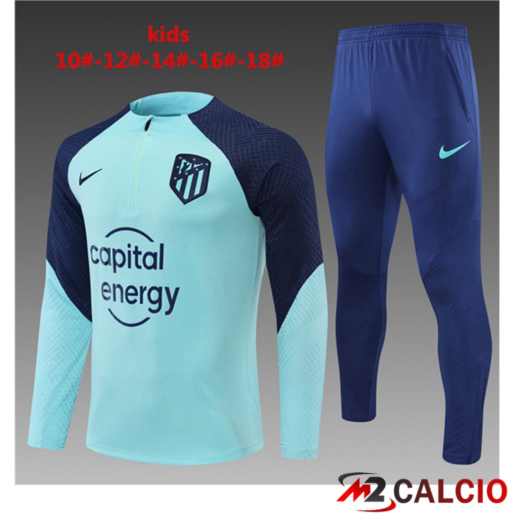 Maglie Calcio Personalizzate,Tute Calcio Squadre,Maglia Nazionale Italiana Calcio | Tuta Calcio Atletico Madrid Bambino Blu 2022/2023