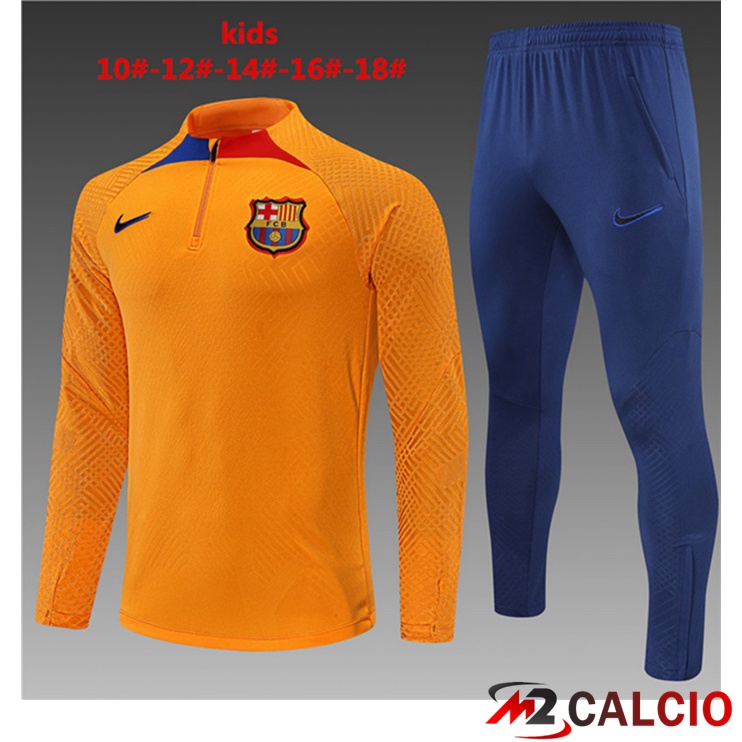 Maglie Calcio Personalizzate,Tute Calcio Squadre,Maglia Nazionale Italiana Calcio | Tuta Calcio FC Barcellona Bambino Giallo 2022/2023