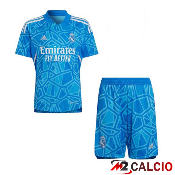 Maglie Calcio Personalizzate,Tute Calcio Squadre,Maglia Nazionale Italiana Calcio | Maglie Calcio Real Madrid Bambino Portiere Blu 2022/2023