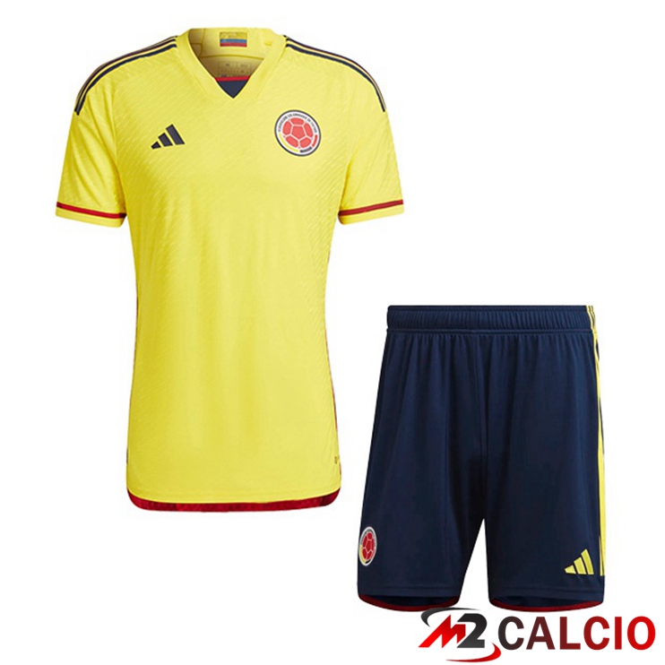 Maglie Calcio Personalizzate,Tute Calcio Squadre,Maglia Nazionale Italiana Calcio | Maglie Calcio Colombia Bambino Prima Giallo 2022/2023