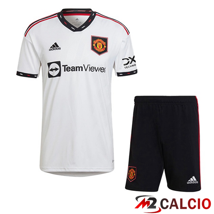 Maglie Calcio Personalizzate,Tute Calcio Squadre,Maglia Nazionale Italiana Calcio | Maglie Calcio Manchester United Bambino Seconda Bianco 2022/2023