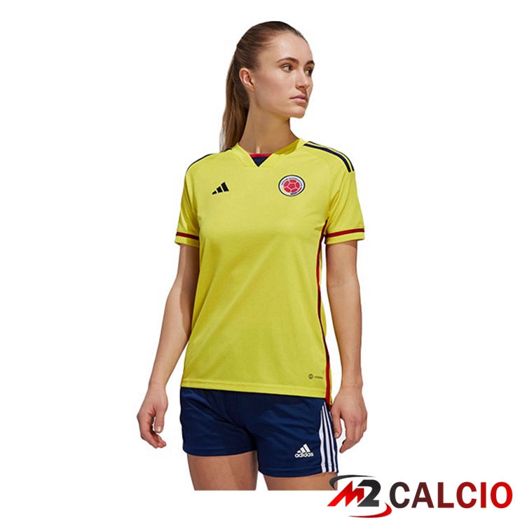 Maglie Calcio Personalizzate,Tute Calcio Squadre,Maglia Nazionale Italiana Calcio | Maglie Calcio Colombia Donna Prima Giallo 2022/2023