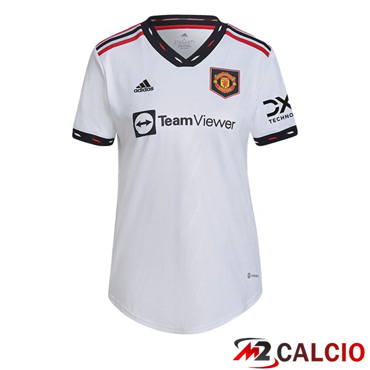 Maglie Calcio Personalizzate,Tute Calcio Squadre,Maglia Nazionale Italiana Calcio | Maglie Calcio Manchester United Donna Seconda Bianco 2022/2023