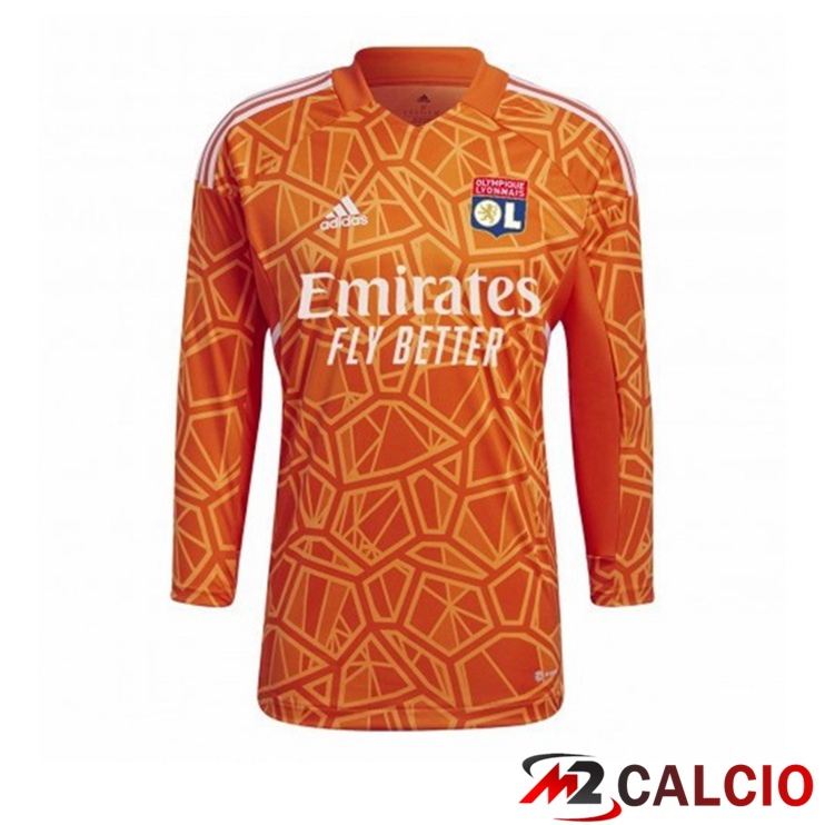 Maglie Calcio Personalizzate,Tute Calcio Squadre,Maglia Nazionale Italiana Calcio | Maglie Calcio Lyon OL Portiere Manica Lunga Arancia 2022/2023