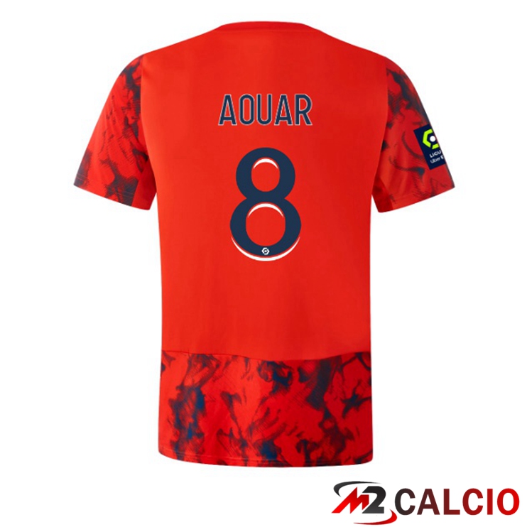 Maglie Calcio Personalizzate,Tute Calcio Squadre,Maglia Nazionale Italiana Calcio | Maglie Calcio Lyon OL (AOUAR 8) Seconda Rosso 2022/2023